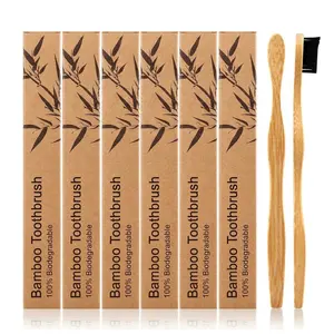 OEM 100% Biodegradable Bamboo Toothbrush Eco-friendly Disposable Bamboo Toothbrush For Hotel Or Travel Free Sample