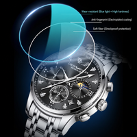 Montre-bracelet à quartz pour homme en acier inoxydable, étanche 30M, alliage lumineux, calendrier, 41MM, soleil, lune, étoiles, vente en gros