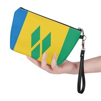 Pochette cosmétique personnalisée avec drapeau de Saint-Vincent-et-les-Grenadines pour les voyages à l'étranger, rangement de cosmétiques pour la salle de bain, souvenir de la culture insulaire