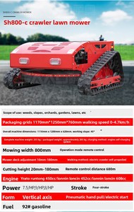 <b>Remote</b> <b>Controlled</b> 4-Stroke DIY Tracked Lawn <b>Mower</b> 1000mm Width 10L Grass Box 1000W Power for Slopes 45 Gas/Electric <b>Track</b> HT-550 - Product Image 3