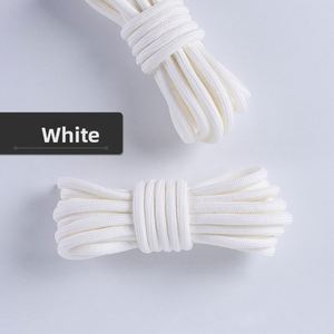 Factory Customization 100% Cotton Shoelaces for Dad Shoes Sports Shoes Bags Garment-Men Women Original Black Beige 16 Strand - Product Image 1