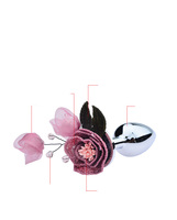 Produit phare : Plug anal en métal en forme de grande fleur de soie pour adultes, jeu érotique pour couples
