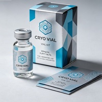 Kit d'étiquettes personnalisées OEM pour flacons de peptides, autocollants imperméables pour bouteilles de liquides avec plateau intérieur, coffret cadeau complet