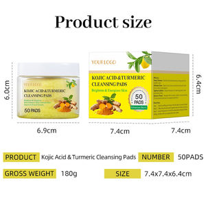 Tampons nettoyants au curcuma et à l'acide kojique pour les cicatrices d'acné, éclaircissement de la peau, vitamine C, tampons exfoliants pour le visage LM25233 - Product Image 4