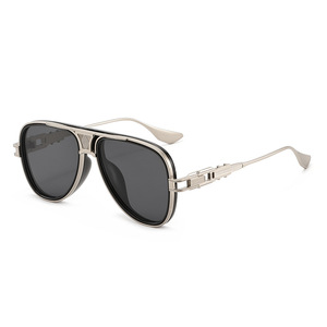 Lunettes de soleil SPUKA HR5661, style rétro aviation, en alliage, verres dégradés, protection UV400, logo personnalisé - Product Image 5