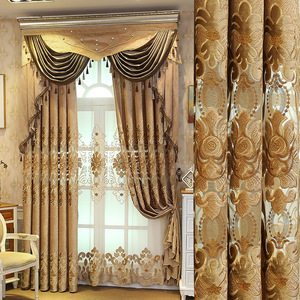 Lo stile europeo all'ingrosso copre le <span class=keywords><strong>tende</strong></span> di stoffa di lusso <span class=keywords><strong>con</strong></span> il ricamo del fiore per la Villa della camera da letto del salone - Product Image 2