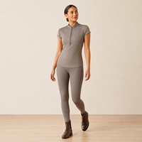 Camiseta de equitación Beisite versátil, de tejido reciclado de alto rendimiento, con mangas cortas, laterales de malla, transpirable y con protección solar.