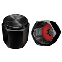 Bouchons de valve de pneu en alliage d'aluminium hexagonal avec joint d'étanchéité, couvre-roues anti-poussière, couleur noire