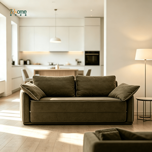 Vacuum Compressed <b>Sofa</b> Bed Two Seat Convertible <b>Sleeper</b> Pillow Back Fabric Loveseat Space-Saving Design Living Room Apartment - Product Image 3