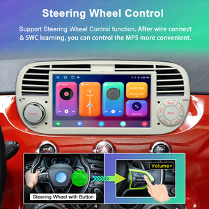 Autoradio Multimediale 7'' 2+32GB con Carplay, Android Auto, DSP, Wifi, GPS, Radio FM per <span class=keywords><strong>Fiat</strong></span> 500 2007-2015, Bianco - Product Image 4