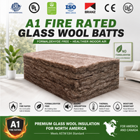 Laine de verre marron sans formaldéhyde UL723 ASTM E96 R11, isolation écologique pour bâtiments en acier nord-américains, laine de verre en rouleaux