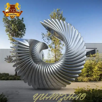 Moulin à vent cinétique en métal magique moderne personnalisé pour l'extérieur, sculptures de vent cinétiques en acier inoxydable pour jardin à vendre