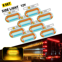 AUXITO Ensemble de 8 feux clignotants séquentiels LED 12V pour camion, poids lourd, bus, remorque, blanc ambre