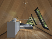 Maisonnette modulaire préfabriquée de luxe triangulaire mobile avec structure en acier et panneaux sandwich pour usage hôtelier et de villégiature