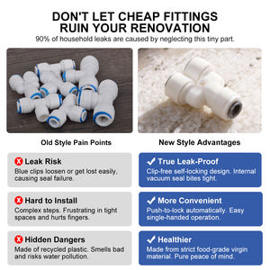 وصلات توصيل سريعة على شكل حرف T مقاس 1/4 بوصة من المصنع مباشرة، موصل ثلاثي الاتجاهات لتنقية المياه بالتناضح العكسي وآلات القهوة والثلاجات - Product Image 2