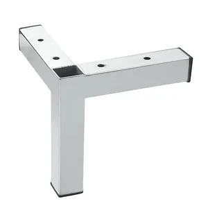 Contemporary Metal Square Tube Chrome Hardware Accessories Furniture Legs For Sofa Table Cabinet