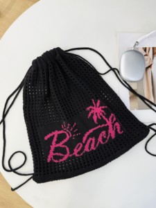 Bolso de playa de ganchillo de punto hueco portátil ligero para mujer, nuevo diseño 2025 para primavera Otoño Invierno con <span class=keywords><strong>Coco</strong></span> - Product Image 5