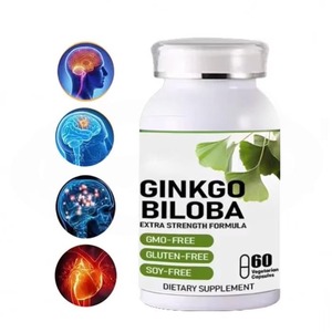 Cápsulas de Hoja de Ginkgo Biloba Solilan OEM China, Suplementos Alimenticios Halal a Granel, 6000 500mg 120mg, Cápsulas de <span class=keywords><strong>Ginseng</strong></span> y Ginkgo Biloba - Product Image 2
