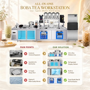 Équipement commercial pour le thé au lait, table de travail en acier inoxydable avec réfrigérateur pour les boutiques de <span class=keywords><strong>bubble</strong></span> <span class=keywords><strong>tea</strong></span> - Product Image 1