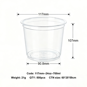 Coperchio a Cupola in Plastica PET Trasparente Usa e Getta 12oz/16oz/24oz con Logo Personalizzato per Frutta/Gelato/Insalata/Acai da Asporto - Product Image 2