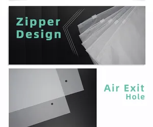 Sacchetto Personalizzato Biodegradabile in PVC con Cerniera, Busta Opaca con Zip per Imballaggio Vestiti, Sacchetti per Magliette, Buste in Plastica con Chiusura a Zip - Product Image 3