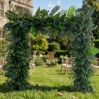 Arche de fleurs vertes artisanales pour l'entrée de mariage, EG-FA117, en verdure naturelle au toucher réel, pour cérémonie de mariage