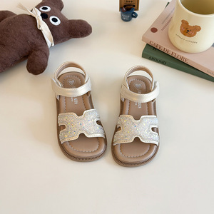 Sandali Estivi per Bambine con Punta Aperta, Nuove <span class=keywords><strong>Scarpe</strong></span> da Spiaggia con Suola Morbida, Versatili <span class=keywords><strong>Scarpe</strong></span> da Principessa con Strass - Product Image 2