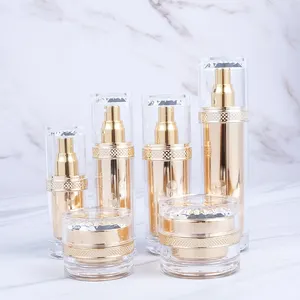 Cosmetic Jar 50g In Stock 15g 30g 50g Hot Selling Luxury Gold Cosmetic Jar And Bottle Acrylic Plastic Cream Container Jars