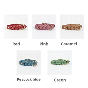 Collar para Perro de Cuero Genuino Tejido a Mano al por Mayor con Hebilla de Latón Sólido, Collar Trenzado Antiguo para Mascotas para Tiendas de Boutique - Product Image 6