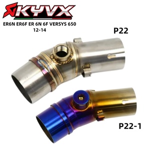 Nuevo Tubo de Escape Deslizante de Acero Inoxidable para Motocicleta <span class=keywords><strong>Kawasaki</strong></span> ER-6N ER-6F, Reemplazo de 51 mm - Product Image 1
