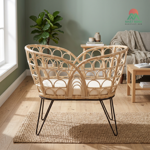 Cuna de Ratán Nhat Minh, Diseño Moderno de Mediados de Siglo, Color Natural, Cuna para Bebé, Muebles Infantiles - Product Image 4