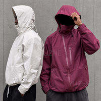 Fabricant de vêtements, veste coupe-vent décontractée pour homme, personnalisée, zippée, imperméable, résistante à l'eau, en nylon ripstop, pour la randonnée en plein air