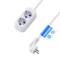 Multiprise robuste européenne PHEIYON, 2 prises 16A, fiche Schuko, rallonge pour hôpital, maison et bureau