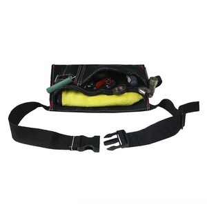 Canvas <b>Tool</b> Waist Bag 12 Oz Adjustable Strap Khaki Black 5-9 Pockets For Plumber Outdoor Use - Product Image 4