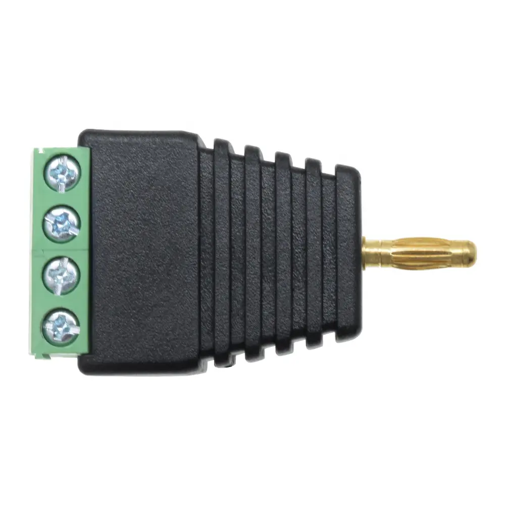 Connecteur banane 4 à 1 Fiche mâle de 3mm de diamètre Connecteur audio plaqué or à verrouillage par vis pour haut-parleur HIFI Plug In