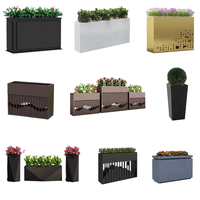 Pot de fleurs rectangulaire suspendu en aluminium, grand format, contemporain, écologique, personnalisé, directement de l'usine, pour la maison, la pépinière, l'extérieur