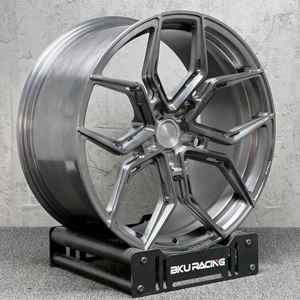 Jantes Bku forgées 5x108, 19, 20, 21 pouces, alliage noir brossé, jantes de course pour <span class=keywords><strong>Jaguar</strong></span> XF XE XJ <span class=keywords><strong>F</strong></span>-<span class=keywords><strong>pace</strong></span> Type Volvo V60 - Product Image 2