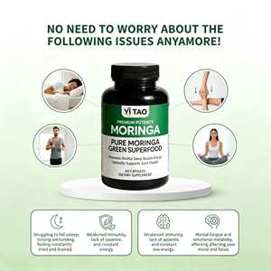 Capsules de Moringa Pur, 60 unités, Complément Herbal de Qualité Supérieure, Source Naturelle d'Antioxydants et de Nutriments Essentiels. - Product Image 2
