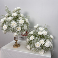 Bouquet de fleurs artificielles de luxe SMOOTH, centre de table, calla, gypsophile, arrangement floral pour mariage, fête, décoration d'événements