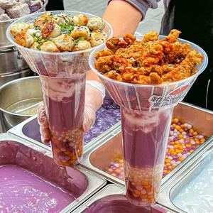 20 set 2 in 1 1000ml Mangkuk Pasta Taro Bentuk Jempol untuk Bakpao Goreng, Mangkuk Snack, Makanan & Minuman untuk Dibawa Pulang - Product Image 4