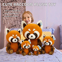 Peluche brodée en forme de raton laveur, coussin lesté super doux en coton PP, cadeau d'anniversaire, anti-stress, pour enfants et la maison