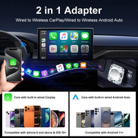 Adaptador CarPlay Inalámbrico 5.8G Sin Latencia, Panel de Diamantes Refrigerante, Plug & Play, Bluetooth 5.4, de Cableado a Inalámbrico para Apple