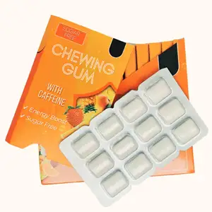 OEM Blister Card Pack Focus Gum Sugar Free Chewing Gum With Natural Caffeine