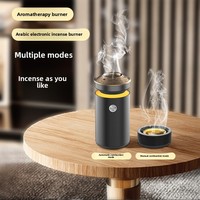 Brûleur d'encens électronique rechargeable, portable, compatible avec les voitures, brûleur de Bakhoor, brûleur de Bukhoor plaqué or, diffuseur d'arômes