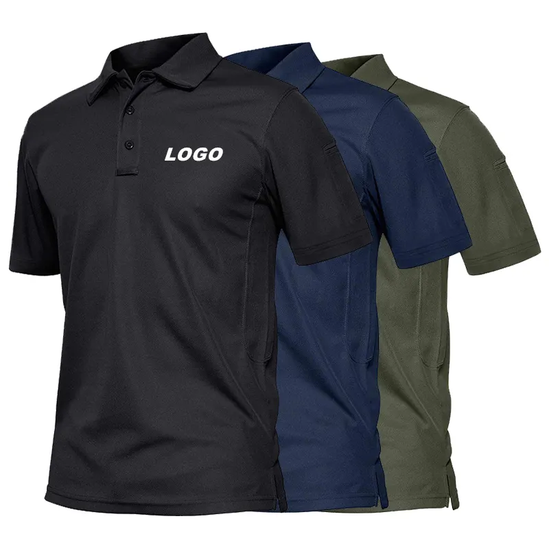 Logotipo personalizado seco Slim sublimado Plain Golf camiseta Polo de poliéster de algodón elástico Hombre Golf Polo T camisetas para hombres