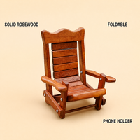 Support de téléphone pliable en bois de rose, support de bureau en bois, décoration pour la maison et le bureau, cadeau, OEM, vente en gros, support de téléphone en bois