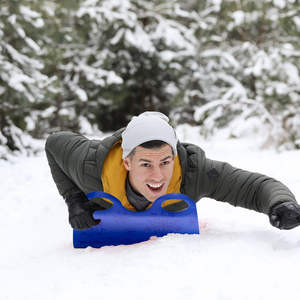 พรมบินแบบพกพาที่มีความยืดหยุ่นผ้า HDPE แบบม้วนขึ้นเลื่อนได้สโนว์บอร์ดพลาสติกสำหรับเด็กเลื่อนหิมะของเล่นฤดูหนาว - Product Image 3