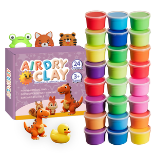 Wholesale Air Dry Clay Crafts Kits 24 Colors DIY Colorful Art and Craft Preschool Toys for Kids