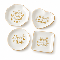Plateau à bijoux en céramique blanche moderne, forme ovale irrégulière avec bord doré, plateau décoratif pour bibelots, logo personnalisé, artisanat