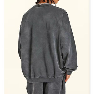 كنزة صوفية محبوكة بأكمام طويلة فضفاضة وبخاخ سادة مصبوغ مبطنة بهودي للرجال - Product Image 1